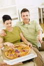 Couple eating pizza Royalty Free Stock Photo