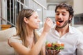 Couple eating a salad