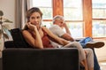 Couple, elderly and angry on sofa for argument, fight or dispute in home together. Stress, sad and frustrated with