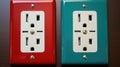 A couple of electrical outlets sitting next to each other. Generative AI image.