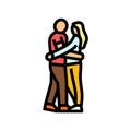 couple embracing love color icon vector illustration