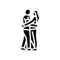 couple embracing love glyph icon vector illustration