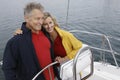 Couple Embracing On Sailboat Royalty Free Stock Photo
