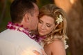 Couple in love on the beach in Hawaii