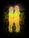 Couple energy body - aura - profile Royalty Free Stock Photo