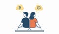 A couple engaging in conflict resolution techniques sitting backtoback while they take turns discussing their Royalty Free Stock Photo