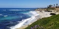 Beach time in the sun and sand on the Pacific Ocean - La Jolla, California Royalty Free Stock Photo