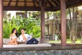 Couple enjoying in beautiful resort