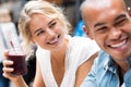 Couple enjoying in cafÃÂ© Royalty Free Stock Photo