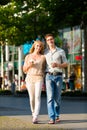 Couple enjoying the coffee at lunch or break Royalty Free Stock Photo