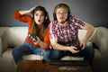 Gamer couple playing games