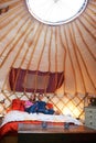 Couple Enjoying Luxury Camping Holiday In Yurt Royalty Free Stock Photo
