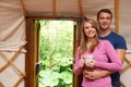 Couple Enjoying Luxury Camping Holiday In Yurt Royalty Free Stock Photo