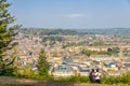 Bath, UK - Couple Enjoying Panoramic View of the Buildings and Houses in Bath, England from the Alexandra Park