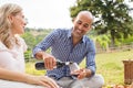 Couple enjoying picnic Royalty Free Stock Photo