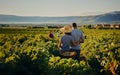 A couple enjoying the vineyard in Bordeaux France