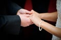 A couple exchange vows Royalty Free Stock Photo