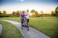 Couple exercising and jogging together at the park Royalty Free Stock Photo