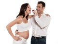 Couple Expecting Baby eating Strawberry Royalty Free Stock Photo