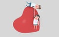 Couple falling in love. Isolated. Royalty Free Stock Photo