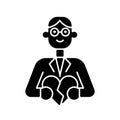 Couple and family counsellor black glyph icon