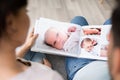 Couple Family Looking Photo Album Royalty Free Stock Photo