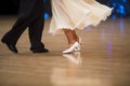 Couple feet of dancers. Woman and man latino dancing Royalty Free Stock Photo