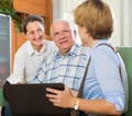 Couple filling questionnaire for employee