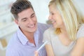 Couple finding out results pregnancy test Royalty Free Stock Photo