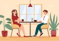 Couple at first date vector concept Royalty Free Stock Photo