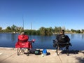 Couple Fishing Buy A Lake in Gilbert Arizona.