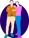 Couple Flat Vector Illustration2 Royalty Free Stock Photo
