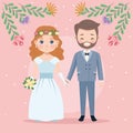 couple with floral decoration Royalty Free Stock Photo
