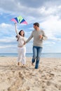 Couple fly kite Royalty Free Stock Photo