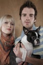 Couple With French Bulldog