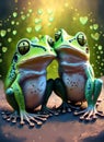 a couple of frogs in love