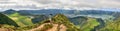 Couple in front of Crater Sete Cidades at Sao Miguel, Azores Royalty Free Stock Photo