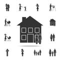couple in front of the house icon. Detailed set of family icons. Premium graphic design. One of the collection icons for websites, Royalty Free Stock Photo