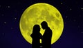 Couple in front of the Moon