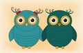 Funny owls vector