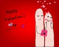Couple funny valentine day card and Happy Valentine's day greeting card vector