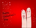 Couple funny valentine day card and Happy Valentine's day greeting card vector