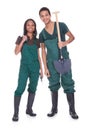 Couple of garden workers Royalty Free Stock Photo
