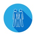 couple of gays icon with long shadow. Element of LGBT illustration