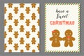 Couple of Ginger bread man Christmas greeting card