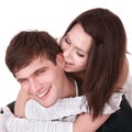 Couple of girl and man. Love. Royalty Free Stock Photo