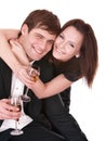 Couple of girl and man. Love. Royalty Free Stock Photo