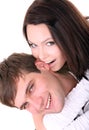 Couple of girl and man. Love. Royalty Free Stock Photo