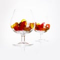 Couple glasses with candies