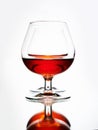 Couple glasses with cognac